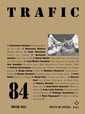 cover image of Trafic N° 84 (Hiver 2012)